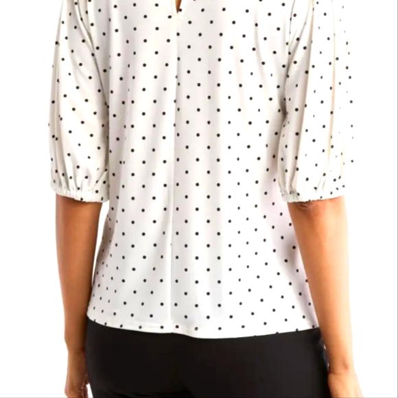 Nostrom Rack blouse XL Ivory and Black dots - Picture 3 of 7